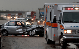 Car crash on highway