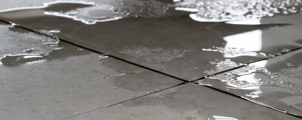 image of a wet tile floor